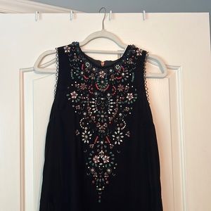 Urban Outfitters Ecote Velvet Beaded Shift Dress with back cutout, size XS